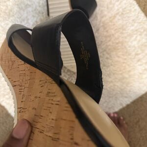 Nine West Black Cork Wedges